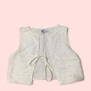 Princess Polly White Cropped Vest with tie detail size large